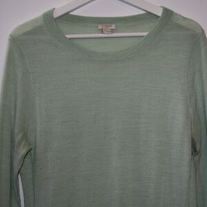J Crew Mint Green Merino Wool Blend Long sleeve Size L